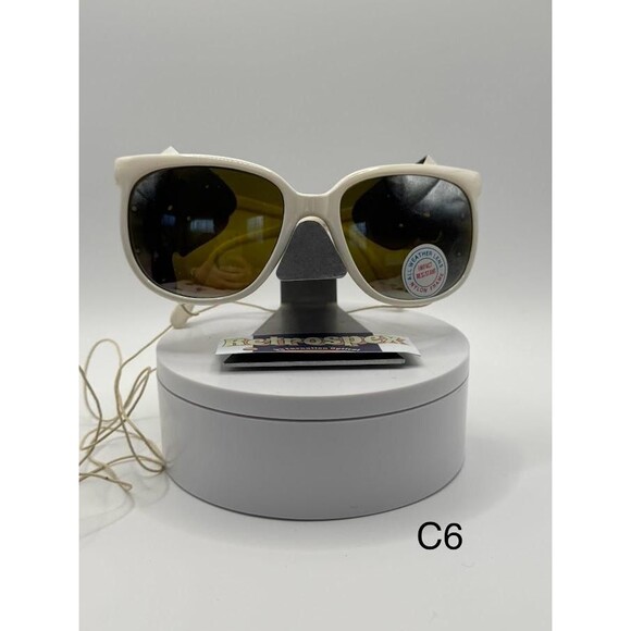 Vintage Cebe Sport Sunglasses | White with Leather Sideshields and Leash France - Picture 3 of 10